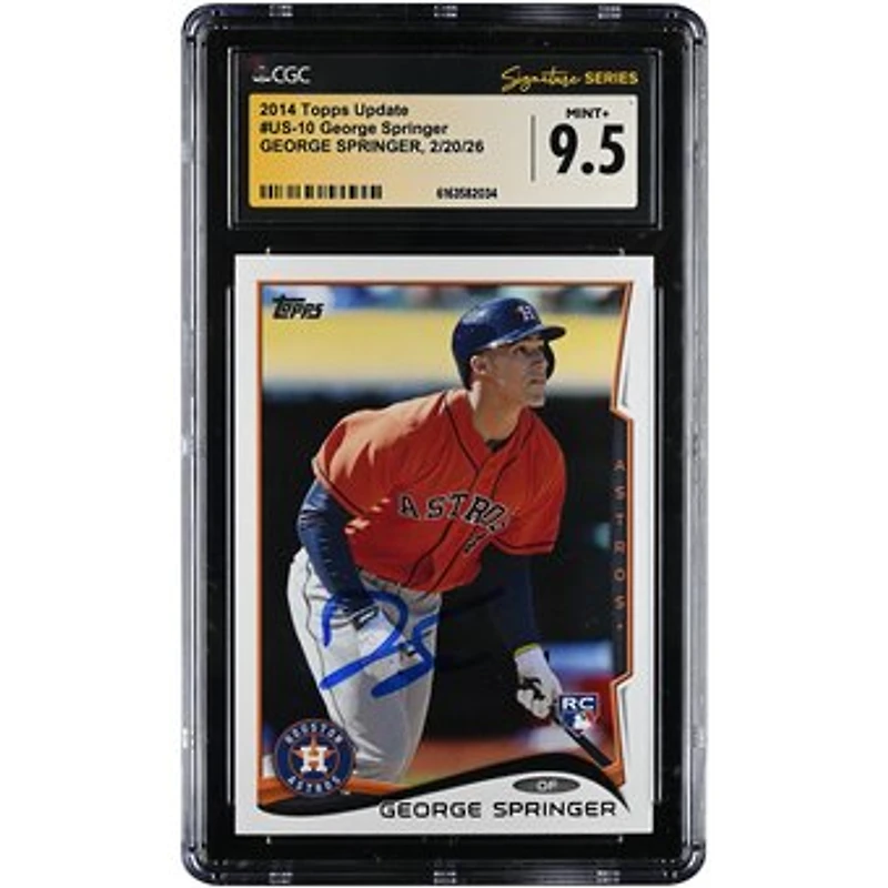 George Springer Houston Astros Autographed 2014 Topps Update #US-10 CGC Authenticated MINT+ 9.5 Rookie Card