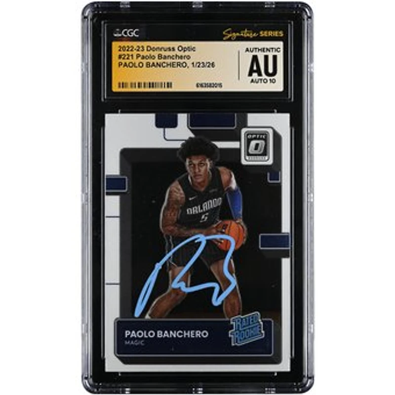 Paolo Banchero Orlando Magic Autographed 2022-23 Donruss Optic #221 CGC Authenticated Auto 10 Rookie Card