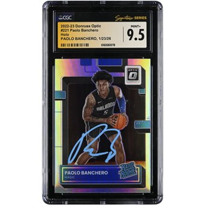 Paolo Banchero Orlando Magic Autographed 2022-23 Donruss Optic Holo #221 CGC Authenticated MINT+ 9.5 Rookie Card