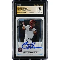 Bryce Harper Washington Nationals Autographed 2011 Bowman Chrome Prospects #BCP1 CGC Authenticated 9/10 Card