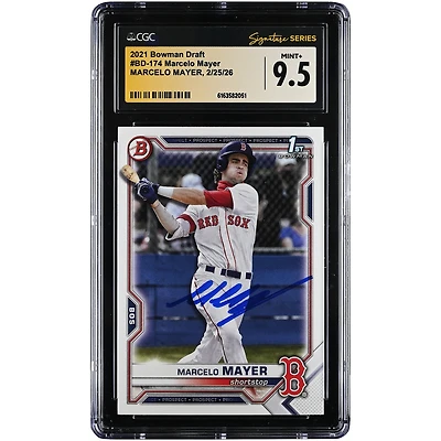 Marcelo Mayer Boston Red Sox Autographed 2021 Bowman Draft #BD-174 CGC Authenticated MINT+ 9.5 Card
