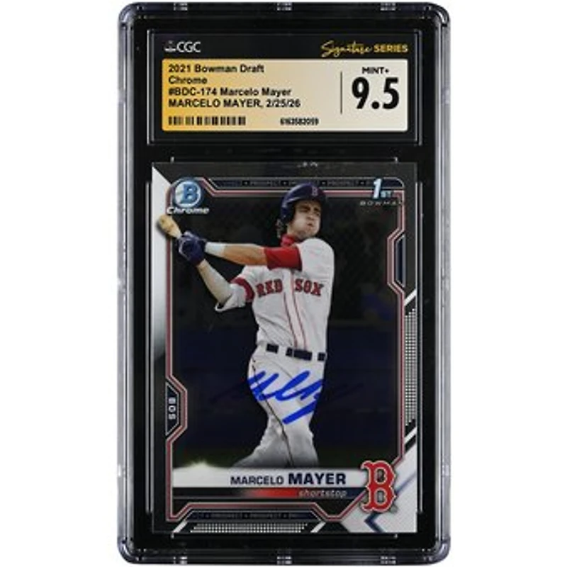 Marcelo Mayer Boston Red Sox Autographed 2021 Bowman Draft Chrome #BDC-174 CGC Authenticated MINT+ 9.5 Card