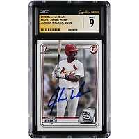 Jordan Walker St. Louis Cardinals Autographed 2020 Bowman Draft #BD-57 CGC Authenticated Mint 9 Card