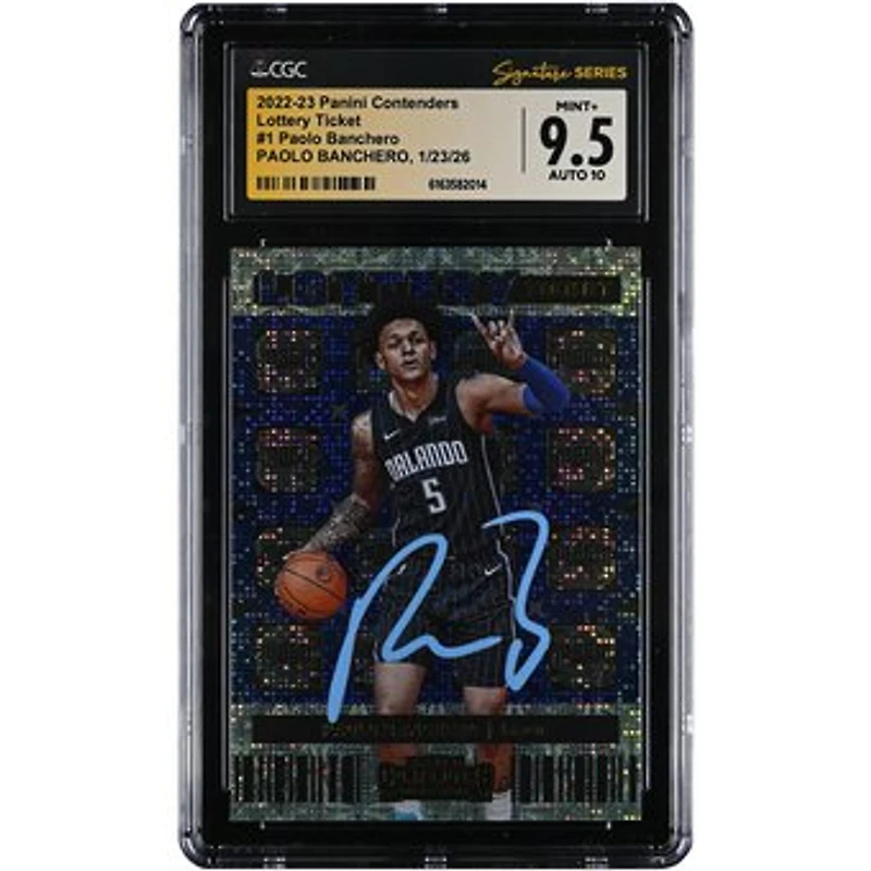 Paolo Banchero Orlando Magic Autographed 2022-23 Panini Contenders Lottery Ticket #1 CGC Authenticated 9.5/10 Rookie Card