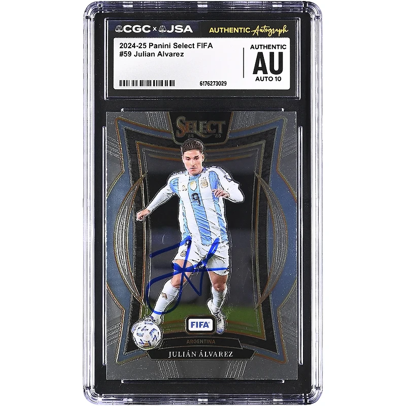 Julián Alvarez Argentina National Team Autographed 2024-25 Panini Select FIFA #59 CGC Authenticated Auto 10 Card