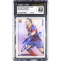 Andres Iniesta Barcelona Autographed 2014-15 Mundicromo Fichas Quiz de la Liga '15 #42 CGC Authenticated Auto 10 Card