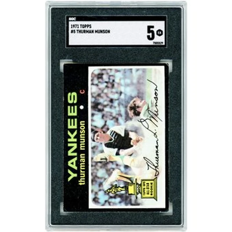 Thurman Munson New York Yankees 1971 Topps #5 SGC Authenticated 5 Card