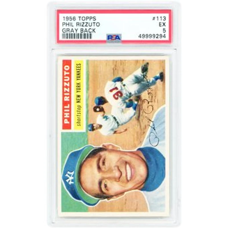 Phil Rizzuto New York Yankees 1956 Topps Grey Back #113 PSA Authenticated 5 Card