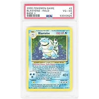 Blastoise 2000 Pokemon Base Set 2 Holo Rare #2 PSA Authenticated 4 Card