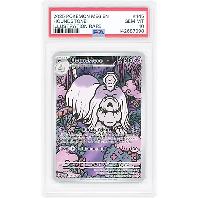 Houndstone 2025 Pokemon Mega Evolution Illustration Rare #145 PSA Authenticated 10 Card
