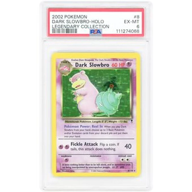 Dark Slowbro 2002 Pokemon Legendary Collection Holo Rare #8 PSA Authenticated 6 Card
