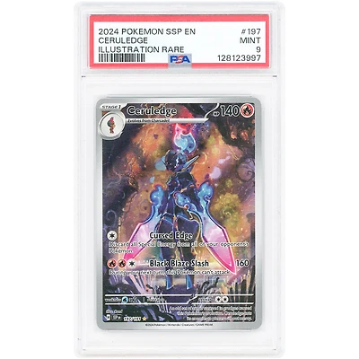 Ceruledge 2024 Pokemon Surging Sparks Illustration Rare #197 PSA Authenticated 9 Card