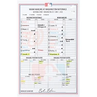 Washington Nationals Game-Used Lineup Card vs. Miami Marlins on June 1, 2026