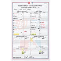 Washington Nationals Game-Used Lineup Card vs. Miami Marlins on June 3, 2026