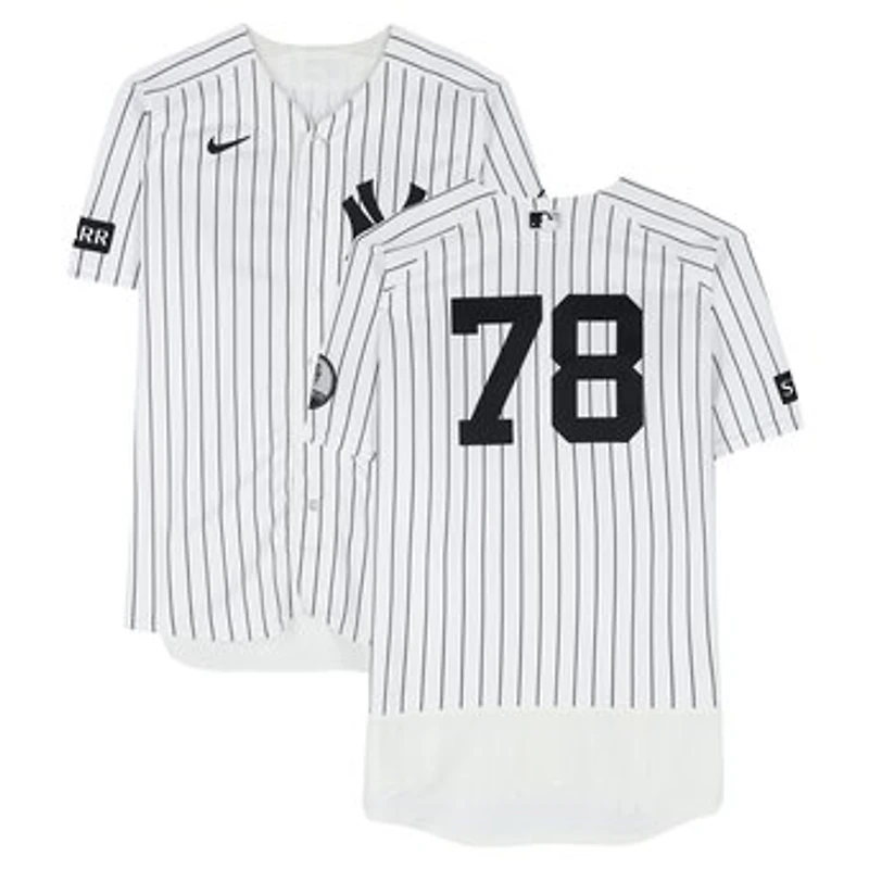 Spencer Jones New York Yankees Game-Used #78 White Nike Pinstripe Jersey vs. Chicago White Sox on June 16, 2026 - 1-3, HR, 2 RBI, 2 R