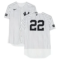 Ben Rice New York Yankees Game-Used #22 White Nike Pinstripe Jersey vs. Cincinnati Reds on June 19, 2026 - 2-4, HR, 3 RBI, R