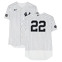 Ben Rice New York Yankees Game-Used #22 White Nike Pinstripe Jersey vs. Cincinnati Reds on June 19, 2026 - 2-4, HR, 3 RBI, R