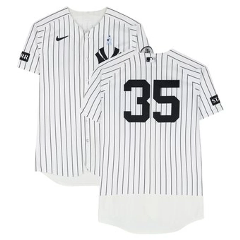 Cody Bellinger New York Yankees Game-Used #35 White Nike Pinstripe Jersey vs. Cincinnati Reds on June 21, 2026