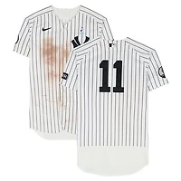 Anthony Volpe New York Yankees Game-Used #11 White Nike Pinstripe Jersey vs. Cincinnati Reds on June 21, 2026