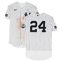 Jasson Domínguez New York Yankees Game-Used #24 White Nike Pinstripe Jersey vs. Cincinnati Reds on June 21, 2026