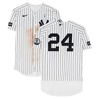 Jasson Domínguez New York Yankees Game-Used #24 White Nike Pinstripe Jersey vs. Cincinnati Reds on June 21, 2026