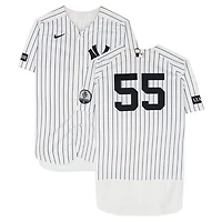 Carlos Rodón New York Yankees Game-Used #55 White Nike Pinstripe Jersey vs. Chicago White Sox on June 17, 2026