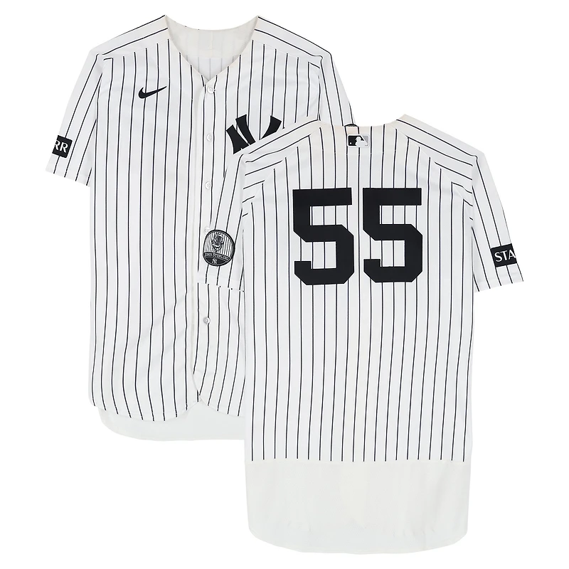 Carlos Rodón New York Yankees Game-Used #55 White Nike Pinstripe Jersey vs. Chicago White Sox on June 17, 2026