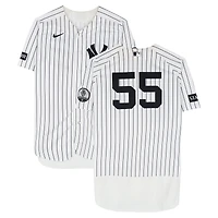 Carlos Rodón New York Yankees Game-Used #55 White Nike Pinstripe Jersey vs. Chicago White Sox on June 17, 2026