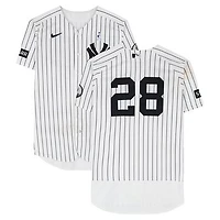 Austin Wells New York Yankees Game-Used #28 White Nike Pinstripe Jersey vs. Cincinnati Reds on June 21, 2026
