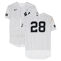 Austin Wells New York Yankees Game-Used #28 White Nike Pinstripe Jersey vs. Cincinnati Reds on June 21, 2026