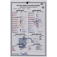 New York Yankees Game-Used Lineup Card vs. Cleveland Guardians on June 8, 2026