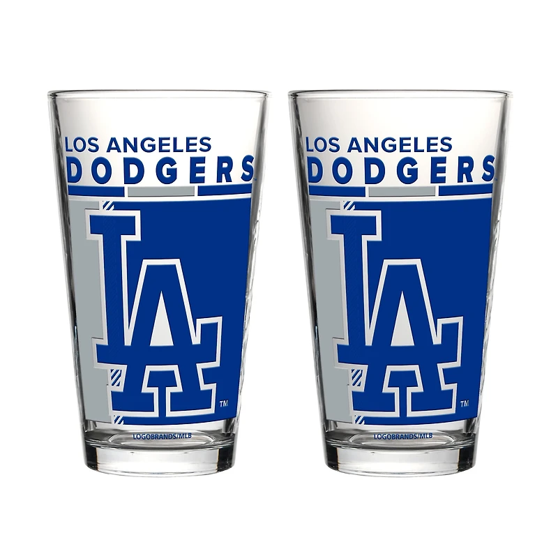 Logo Brands Los Angeles Dodgers Two-Piece 16oz. Pint Glass Set