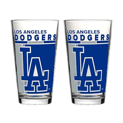 Logo Brands Los Angeles Dodgers Two-Piece 16oz. Pint Glass Set