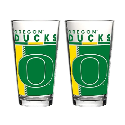 Logo Brands Oregon Ducks Two-Piece 16oz. Pint Glass Set