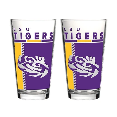 Logo Brands LSU Tigers Two-Piece 16oz. Pint Glass Set
