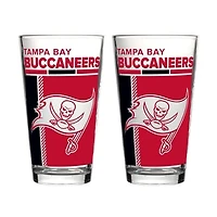 Logo Brands Tampa Bay Buccaneers Two-Piece 16oz. Pint Glass Set
