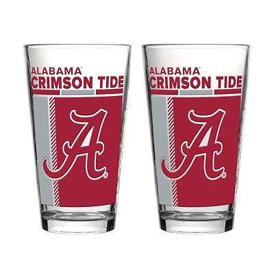 Logo Brands Alabama Crimson Tide Two-Piece 16oz. Pint Glass Set