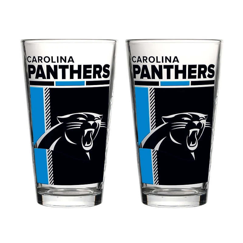 Logo Brands Carolina Panthers Two-Piece 16oz. Pint Glass Set