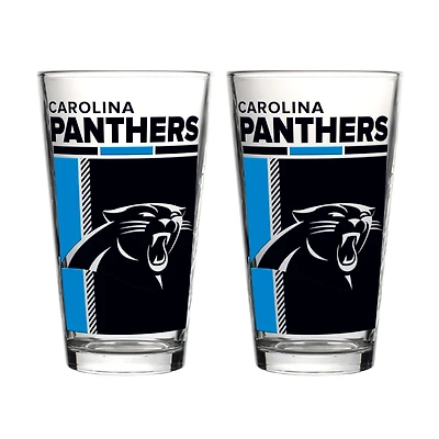 Logo Brands Carolina Panthers Two-Piece 16oz. Pint Glass Set