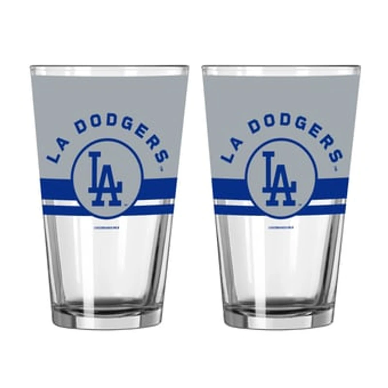 Logo Brands Los Angeles Dodgers Two-Piece 16oz. Horizon Pint Glass Set
