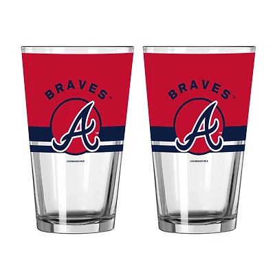Logo Brands Atlanta Braves Two-Piece 16oz. Horizon Pint Glass Set