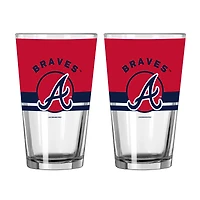 Logo Brands Atlanta Braves Two-Piece 16oz. Horizon Pint Glass Set