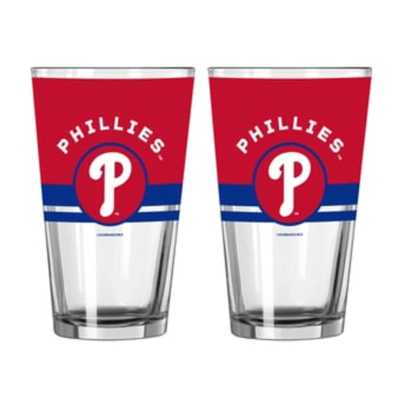 Logo Brands Philadelphia Phillies Two-Piece 16oz. Horizon Pint Glass Set