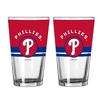 Logo Brands Philadelphia Phillies Two-Piece 16oz. Horizon Pint Glass Set