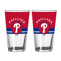 Logo Brands Philadelphia Phillies Two-Piece 16oz. Horizon Pint Glass Set