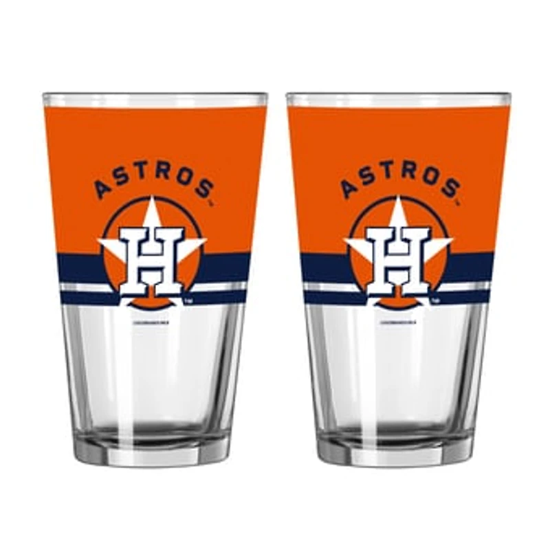 Logo Brands Houston Astros Two-Piece 16oz. Horizon Pint Glass Set