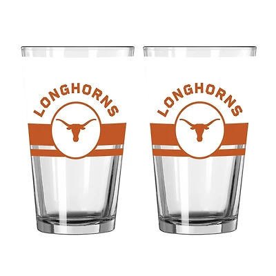Logo Brands Texas Longhorns Two-Piece 16oz. Horizon Pint Glass Set