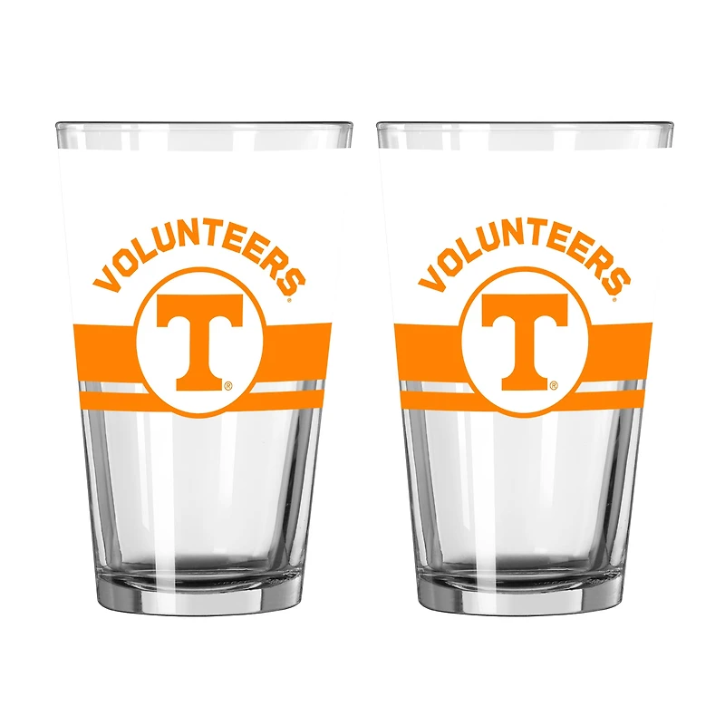 Logo Brands Tennessee Volunteers Two-Piece 16oz. Horizon Pint Glass Set