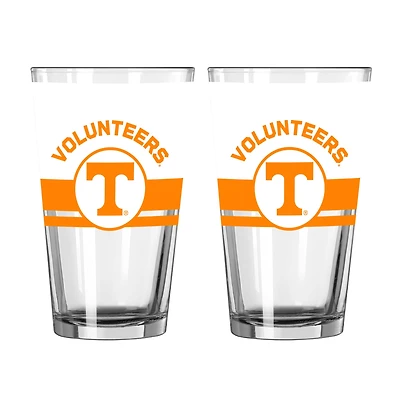 Logo Brands Tennessee Volunteers Two-Piece 16oz. Horizon Pint Glass Set