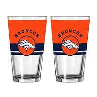 Logo Brands Denver Broncos Two-Piece 16oz. Horizon Pint Glass Set